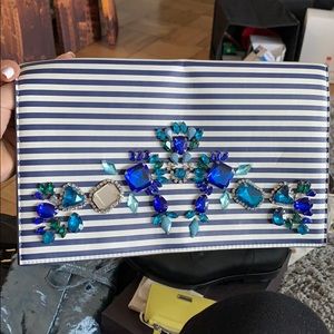 Express Clutch | Navy and white plus rhinestones.
